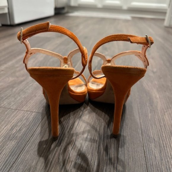 Dior Orange Suede Platform Sandals - Picture 5 of 10